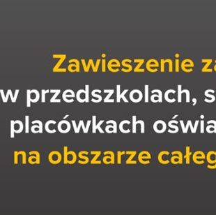 Więcej o: Zawieszenie zajęć dydaktyczno-wychowawczych w przedszkolach, szkołach i placówkach oświatowych